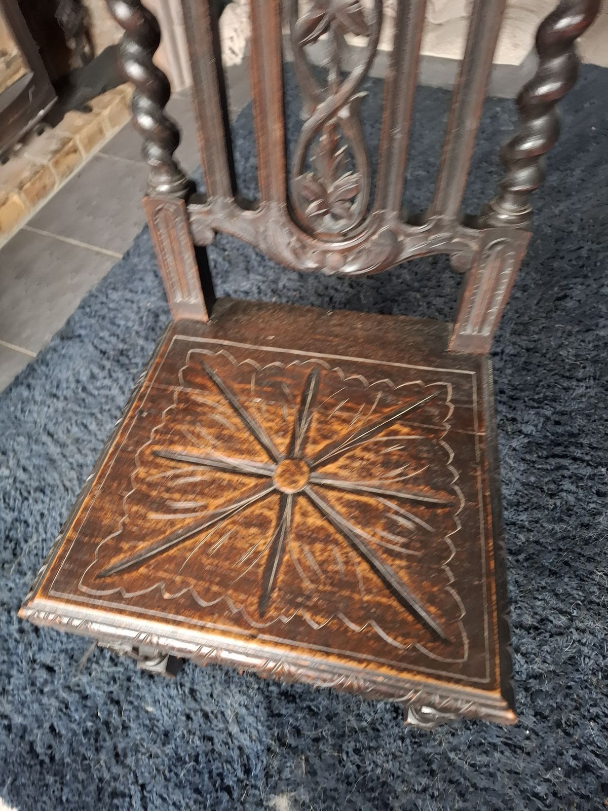 Late Victorian Barley Twist Oak Chair photo buy