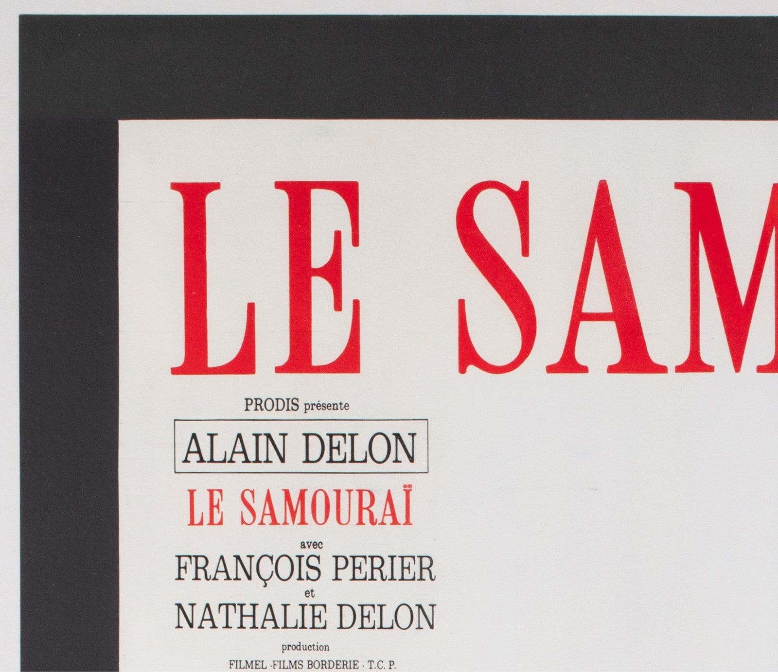 Le Samourai 1967 French Moyenne Film Poster photo for sale