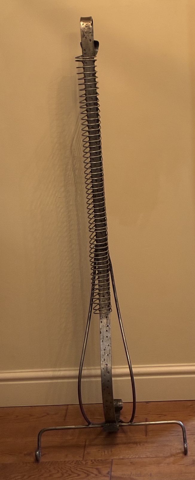 Tall Sculptural Indonesian Wrought Iron Spiral Storage Rack / Cd Stand. Statement Piece photo vintage