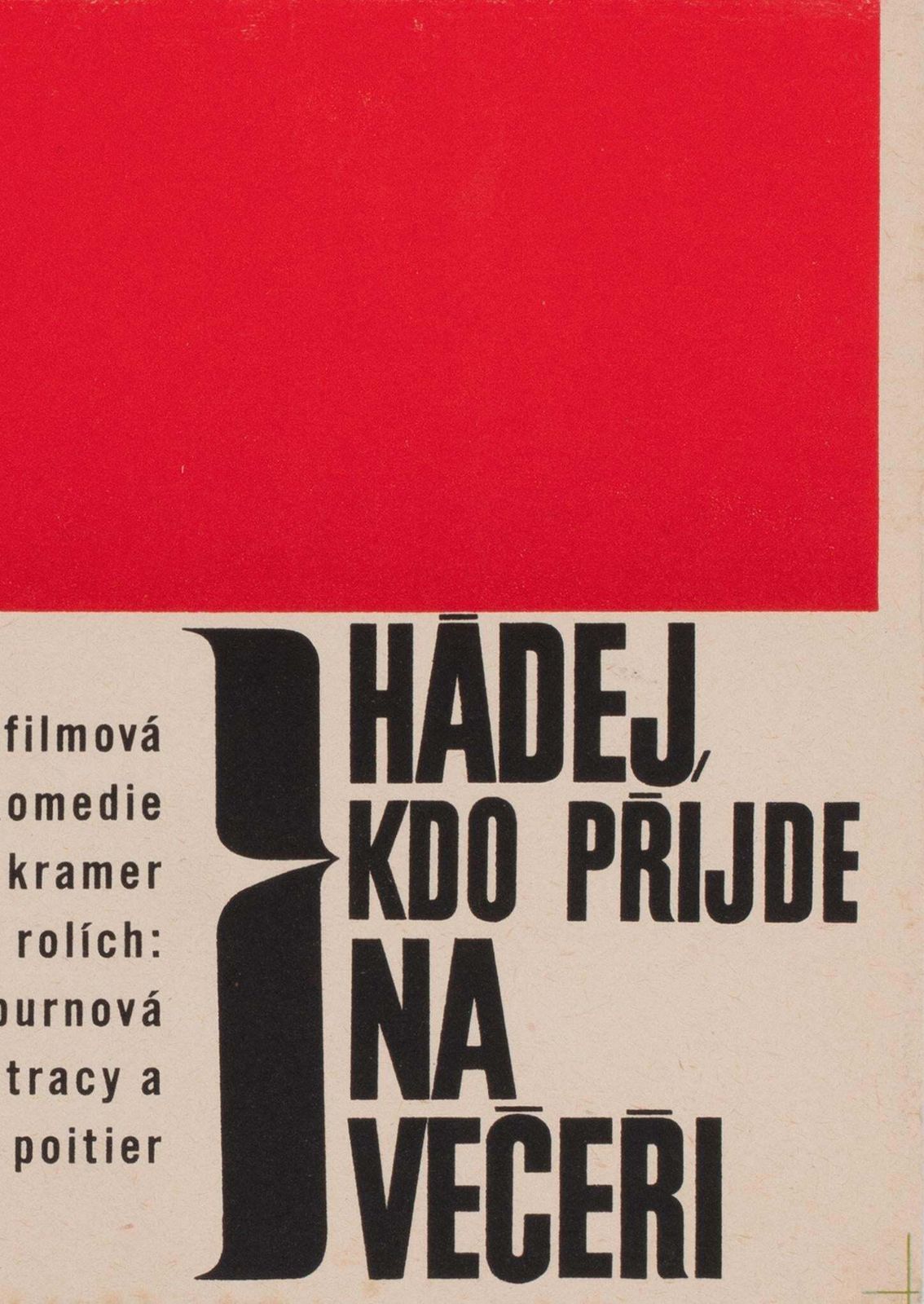 Affiche de cinéma tchèque d'époque « Guess Who's Coming to Dinner », Vaca, 1967. photo vinterior