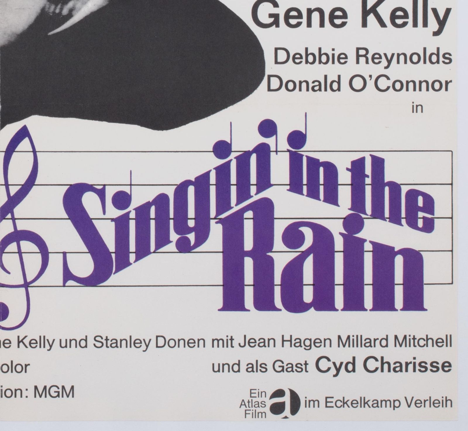 Affiche de cinéma allemande A1 Singin' In The Rain R1966, Dorothea Fischer Nosbisch. photo vintage
