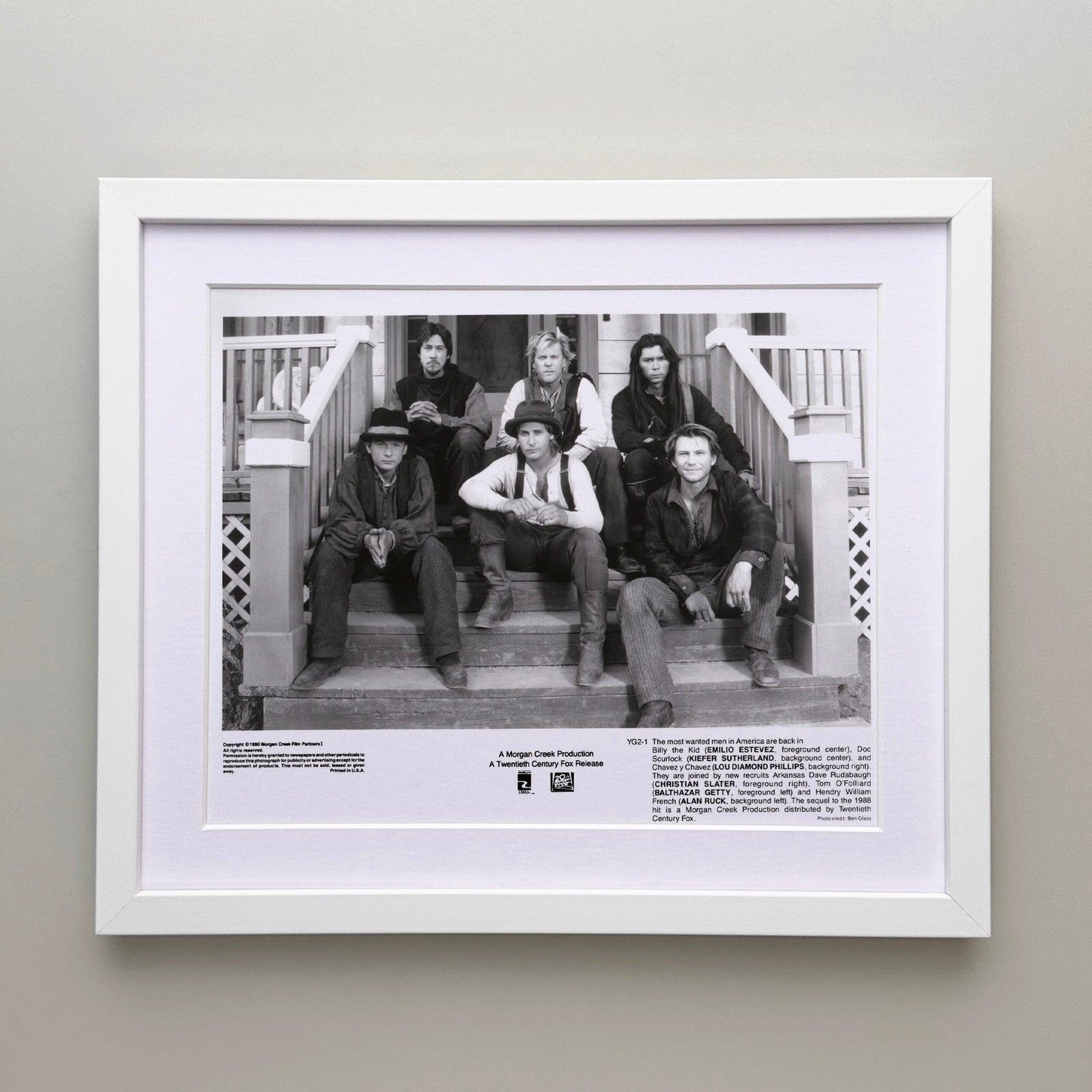 Photo de presse du film Young Guns (1988), encadrée photo for sale