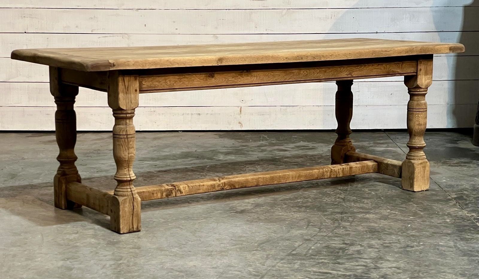photo buy Quality Bleached Oak Farmhouse Dining Table