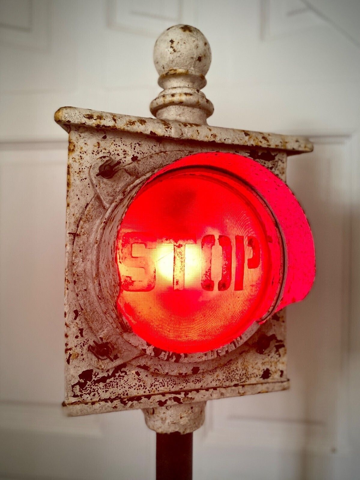 An Original Early Rare Single Stop Traffic Light By Revo Circa 1930s. photo furniture