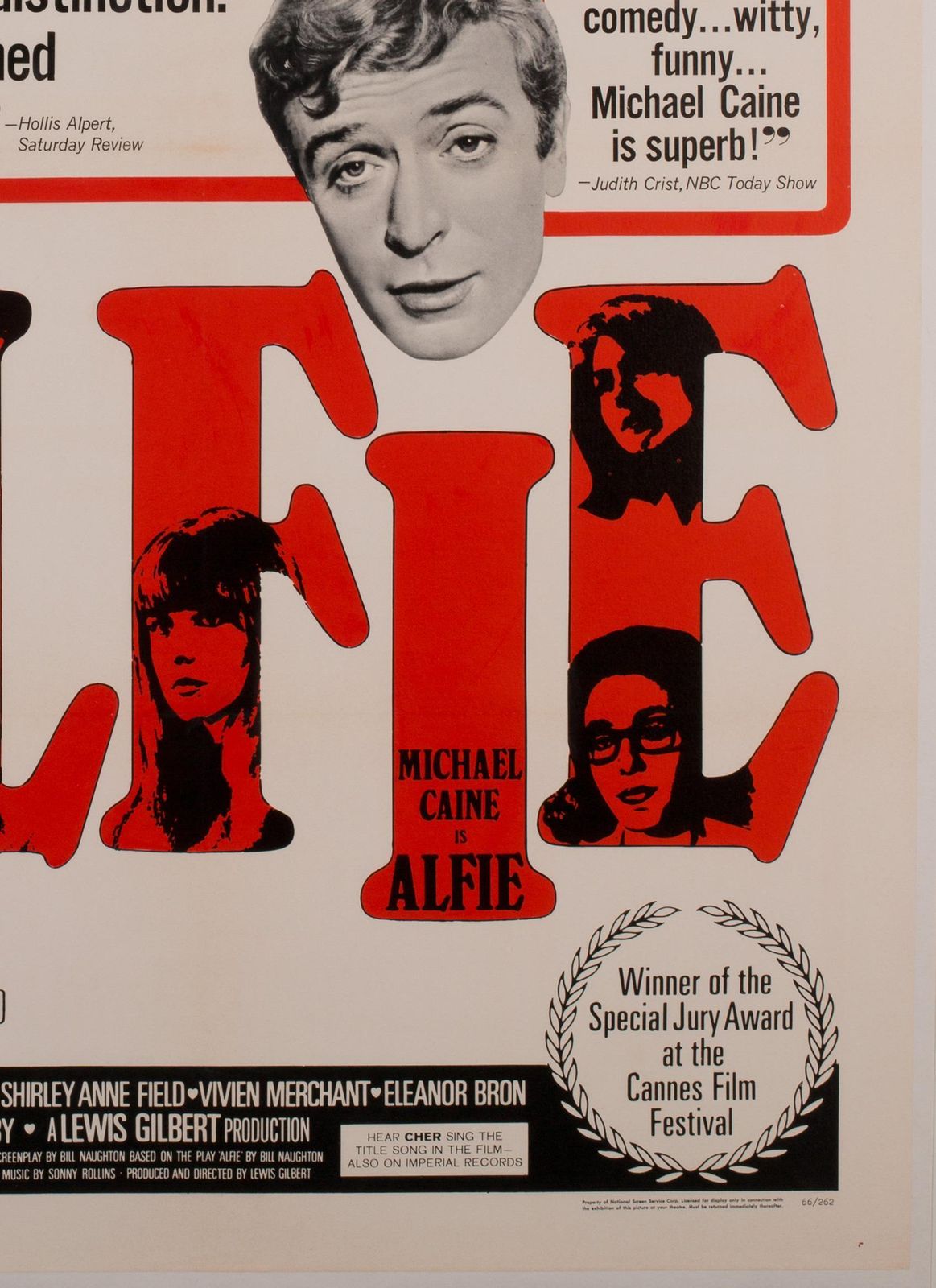 Alfie US 1 Sheet, filmposter 1966, op linnen geplakt photo Kunst