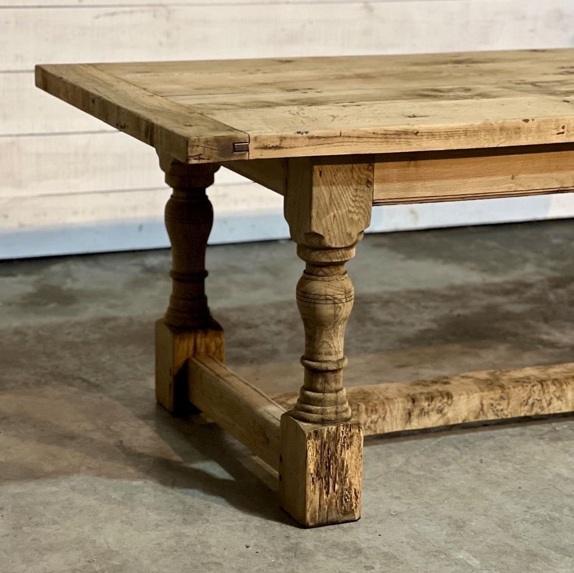 Characterful Bleached Oak Farmhouse Dining Table photo Furniture