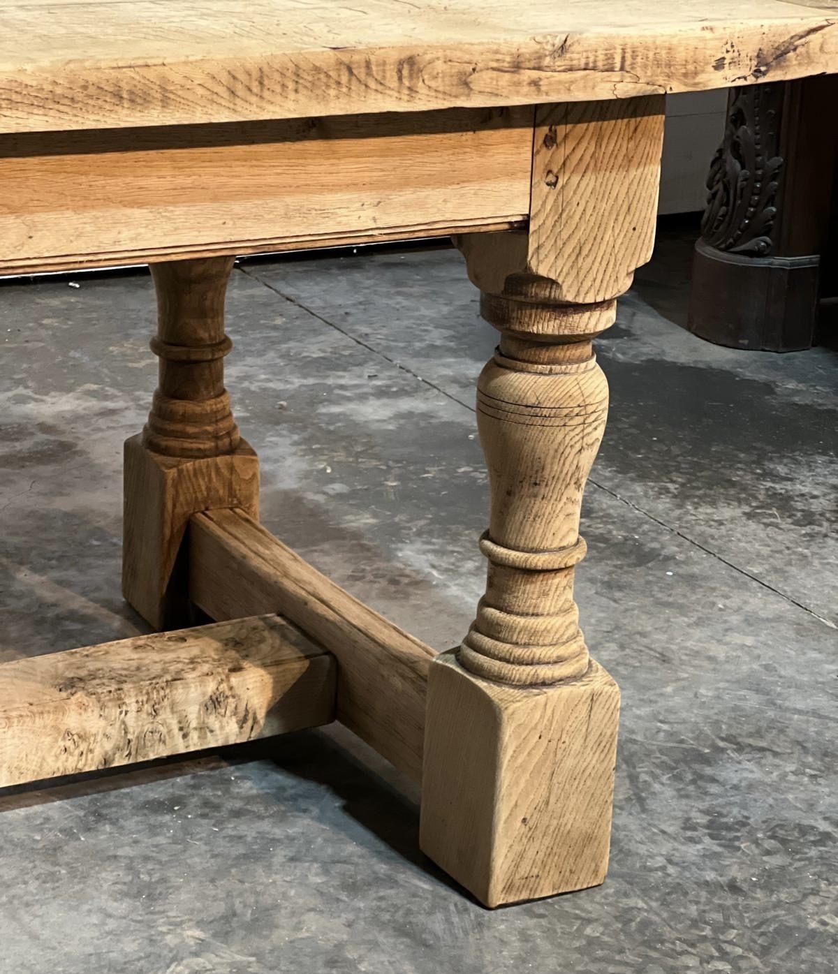 Characterful Bleached Oak Farmhouse Dining Table photo 2950.0