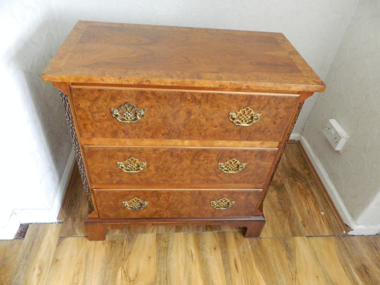 Baker Furniture Walnut Chest Of Drawers Chippendale Style photo furniture