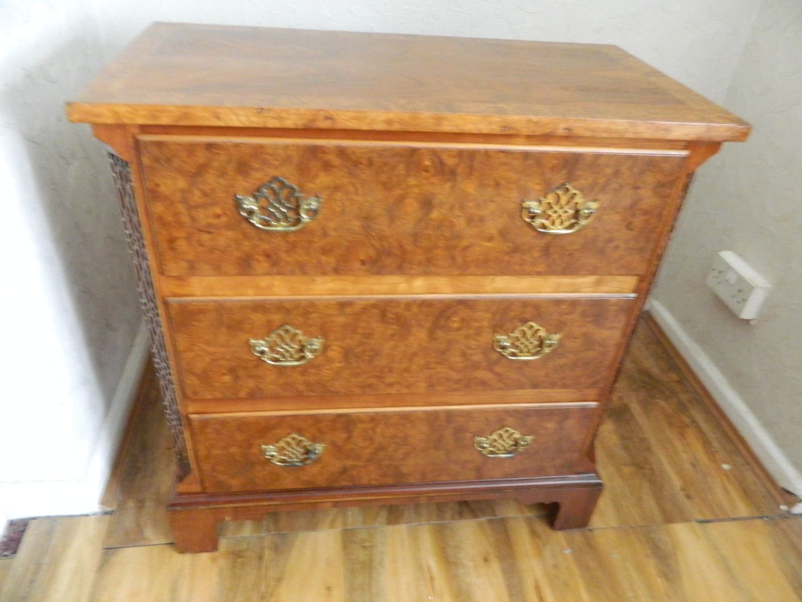 Baker Furniture Walnut Chest Of Drawers Chippendale Style photo for sale
