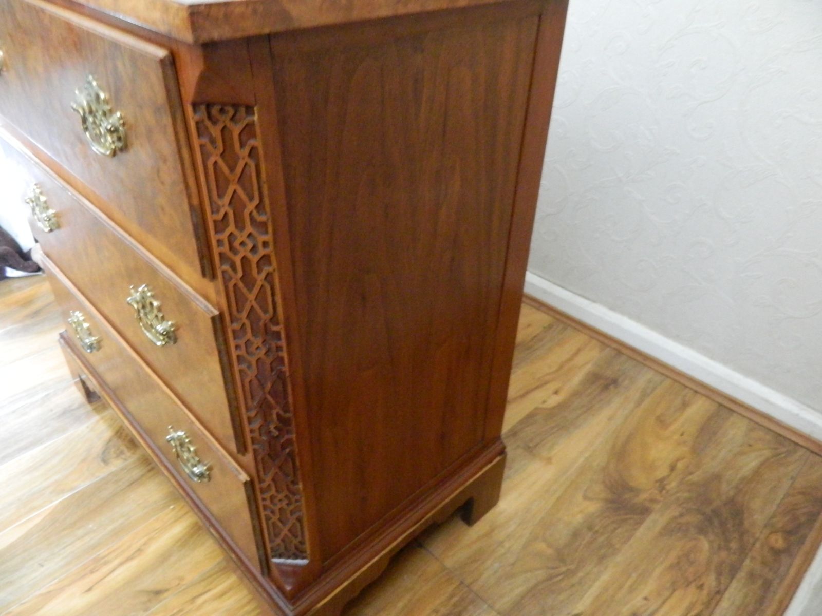 photo for sale Baker Furniture Walnut Chest Of Drawers Chippendale Style