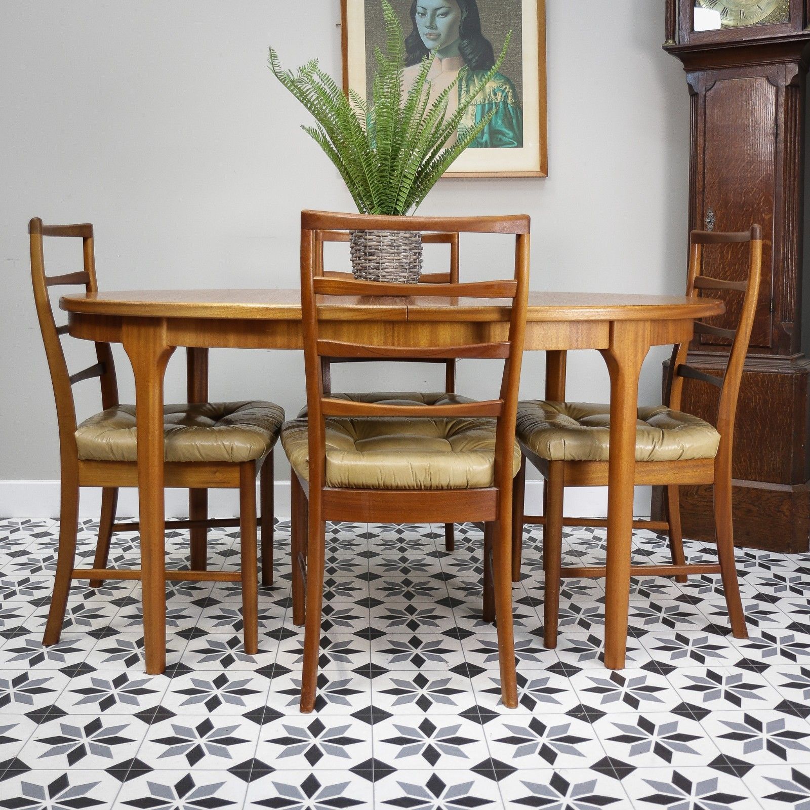 McIntosh Dining Table And Chairs In Teak. Table Extends 6 Standard Chairs photo vintage