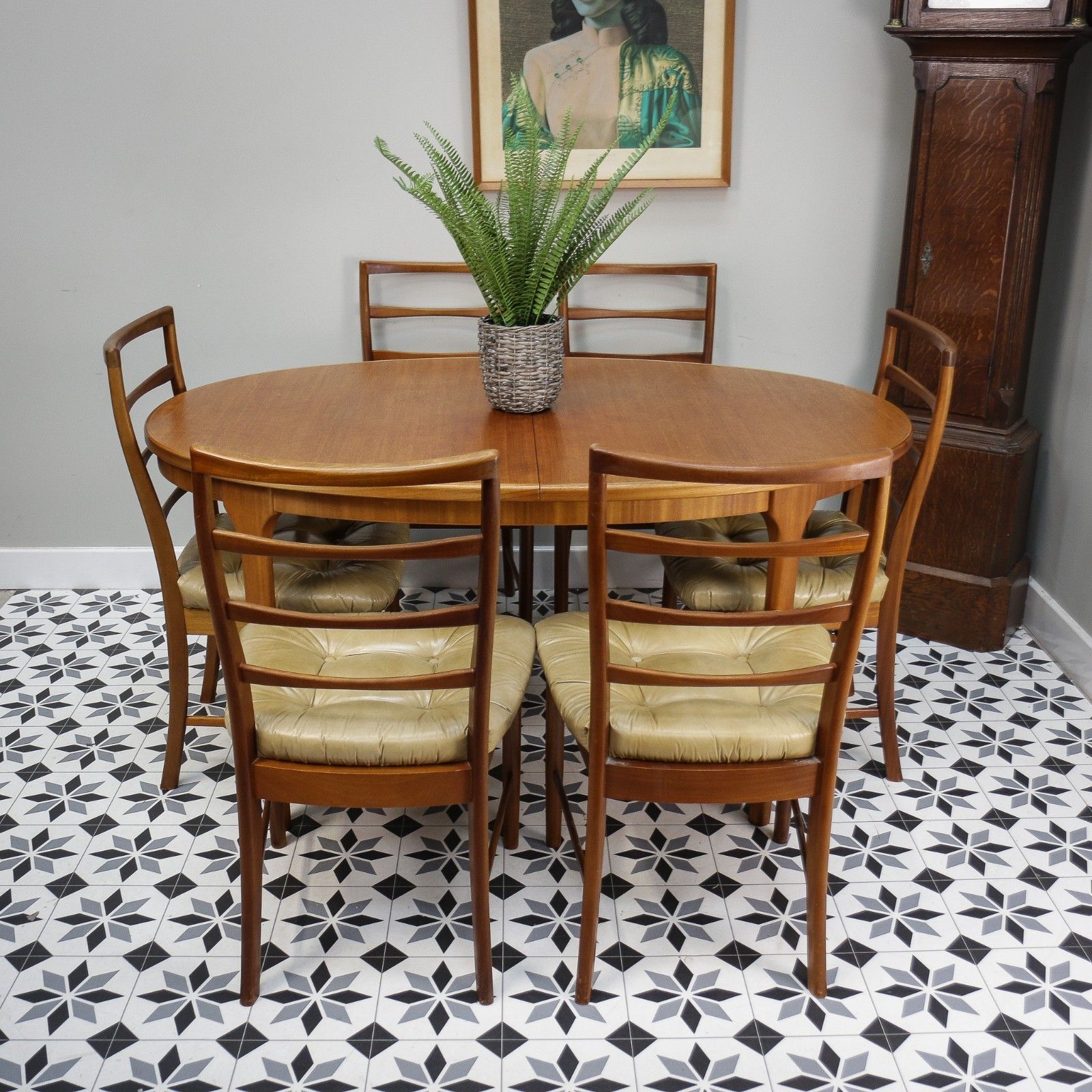 Furniture McIntosh Dining Table And Chairs In Teak. Table Extends 6 Standard Chairs photo