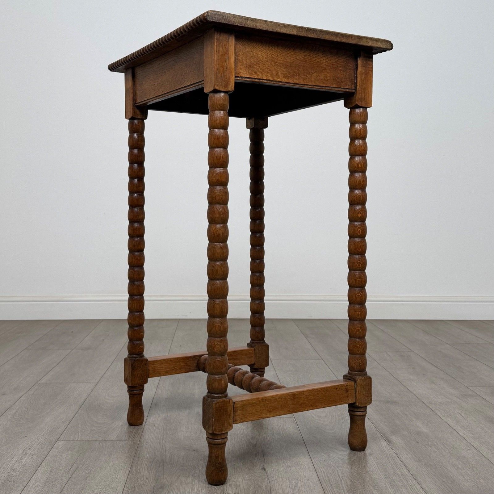 Antique 20th Century Bobbin Turned Side Table In Oak ( Af 5518 ) photo vinterior