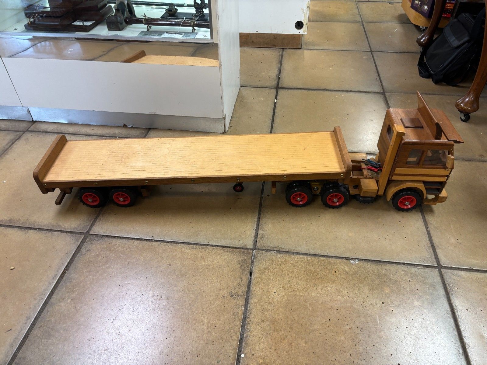 Vintage Large Hand Made Model Of Articulated Lorry & Flatbed Scania 143 photo buy