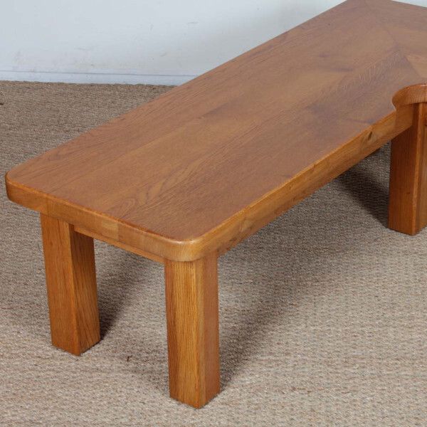 Solid Oak Coffee Table In The Style Of Seltz, 1980 photo for sale