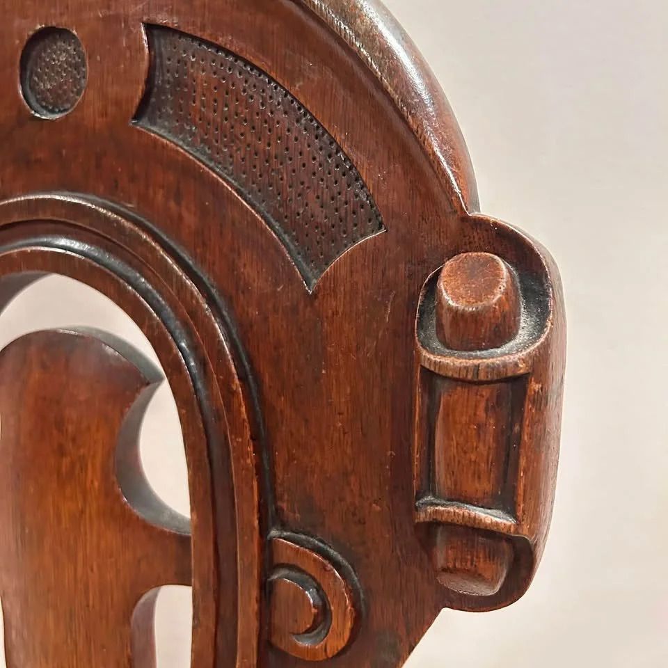 Victorian Oak Shield Back Hall Chair photo vinterior