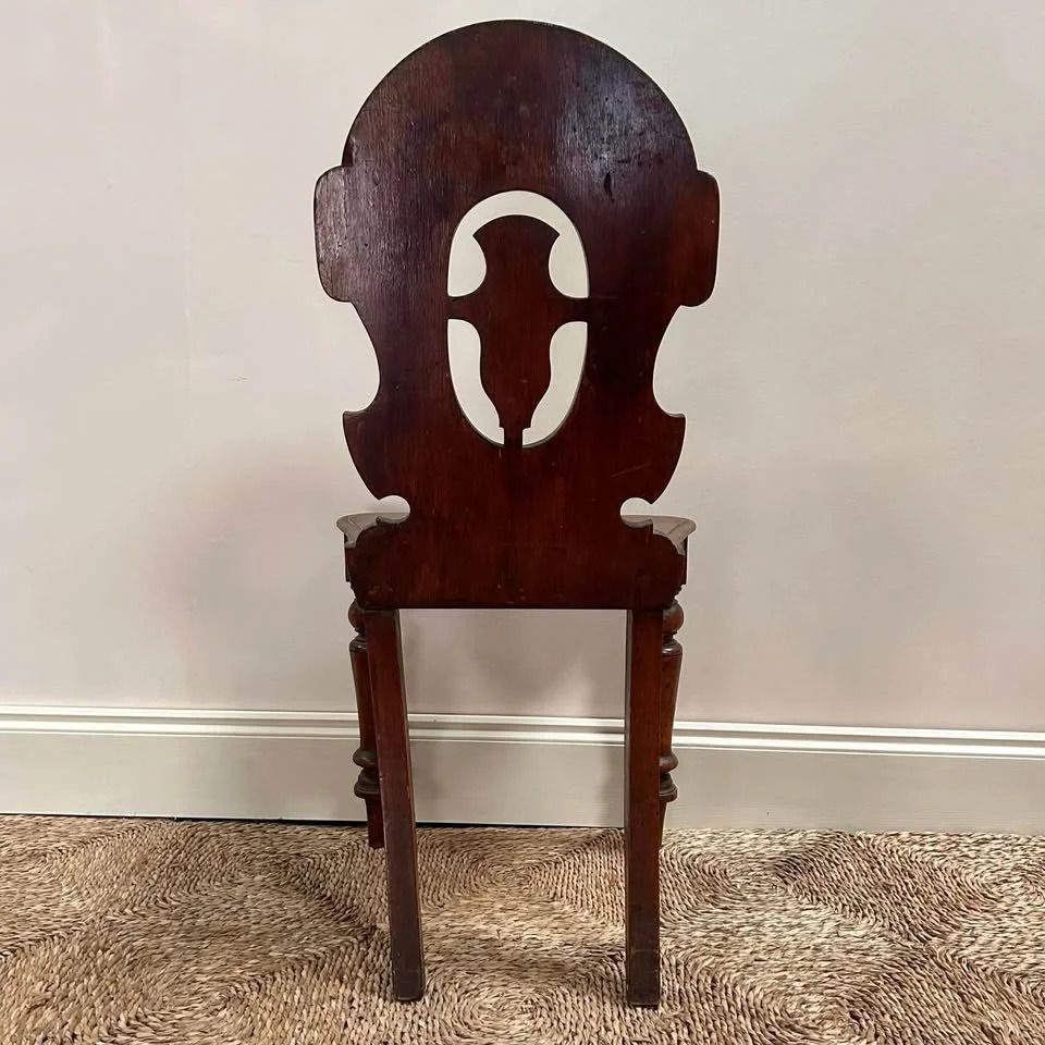 Victorian Oak Shield Back Hall Chair photo buy