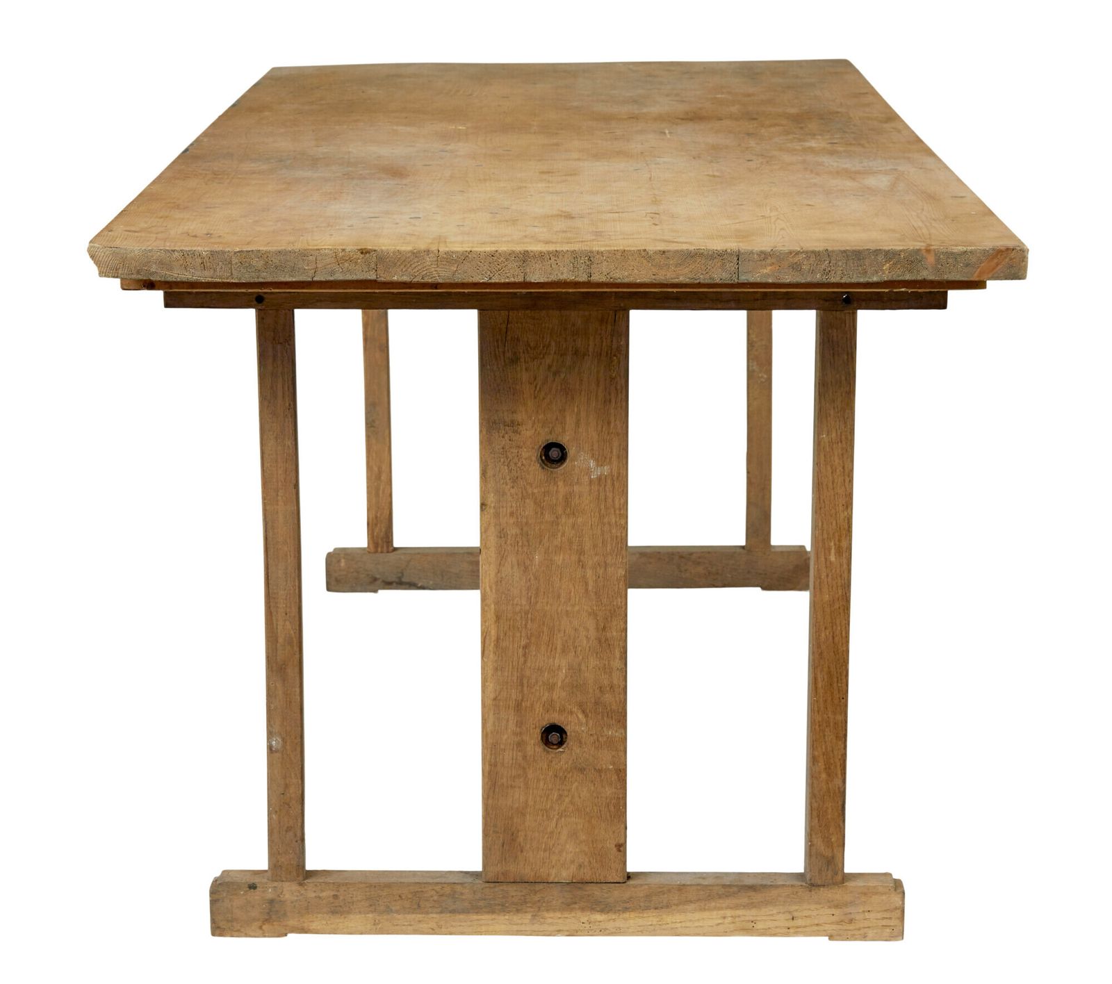19th Century Swedish Oak And Pine Trestle Table photo furniture