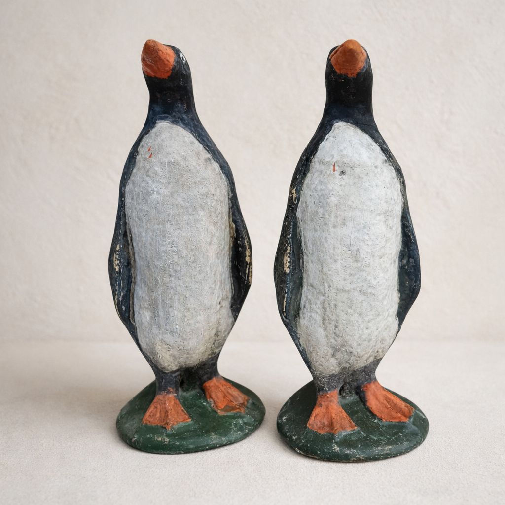 Pair Of Vintage Penguin Garden Statues photo furniture