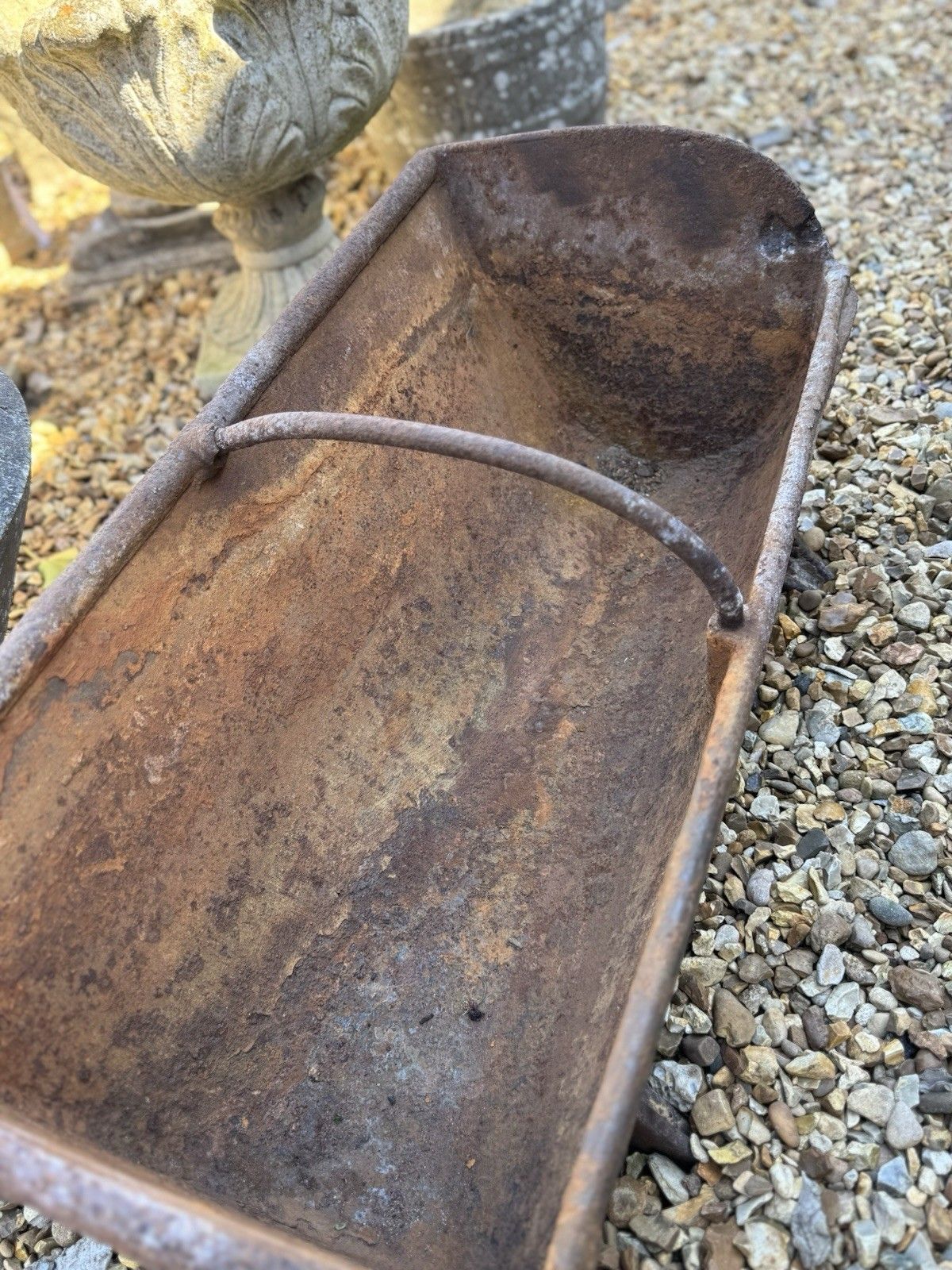 Antique Cast Iron Trough Feeder / Garden Planter Plant Pot / Log Holder Rustic photo for sale