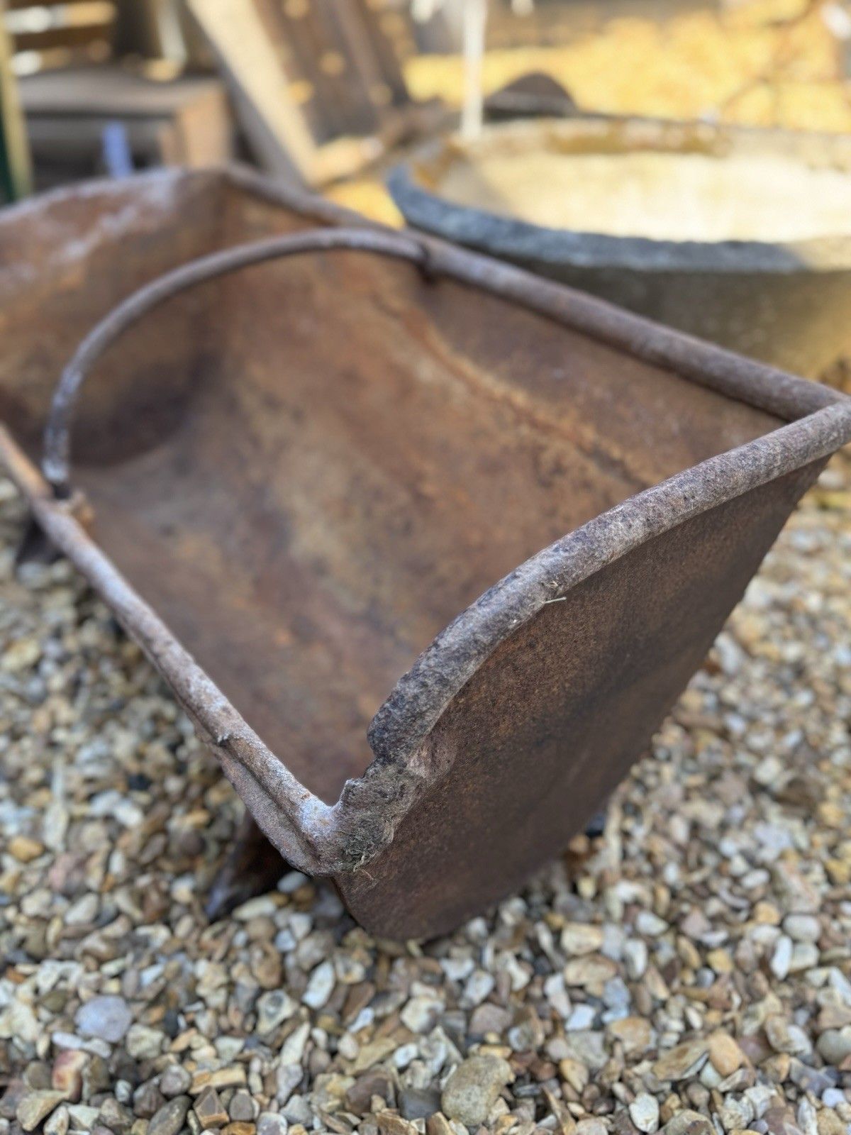 Antique Cast Iron Trough Feeder / Garden Planter Plant Pot / Log Holder Rustic photo buy
