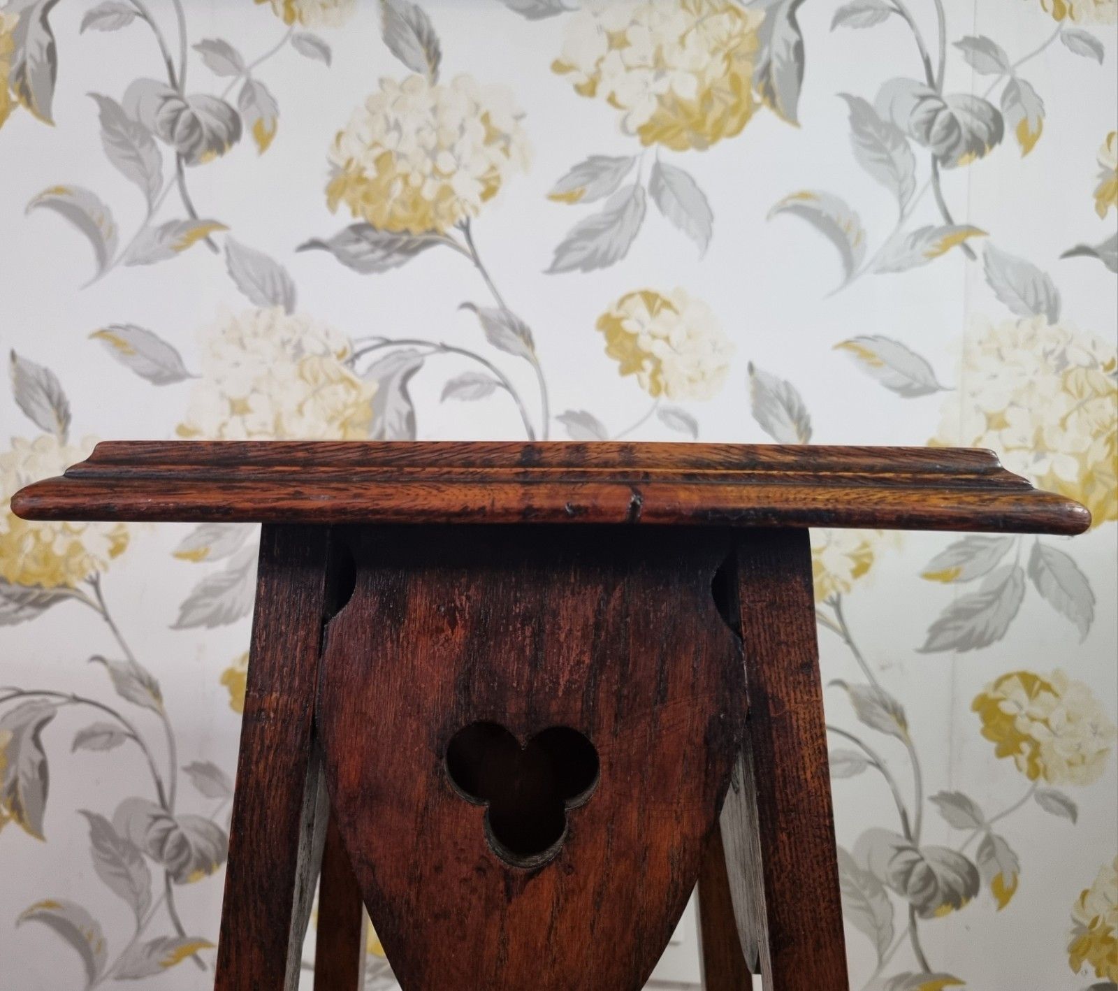 Antique Oak Arts And Crafts Plant Stand Torchere Dark Patina Lamp Side Table photo 140.0