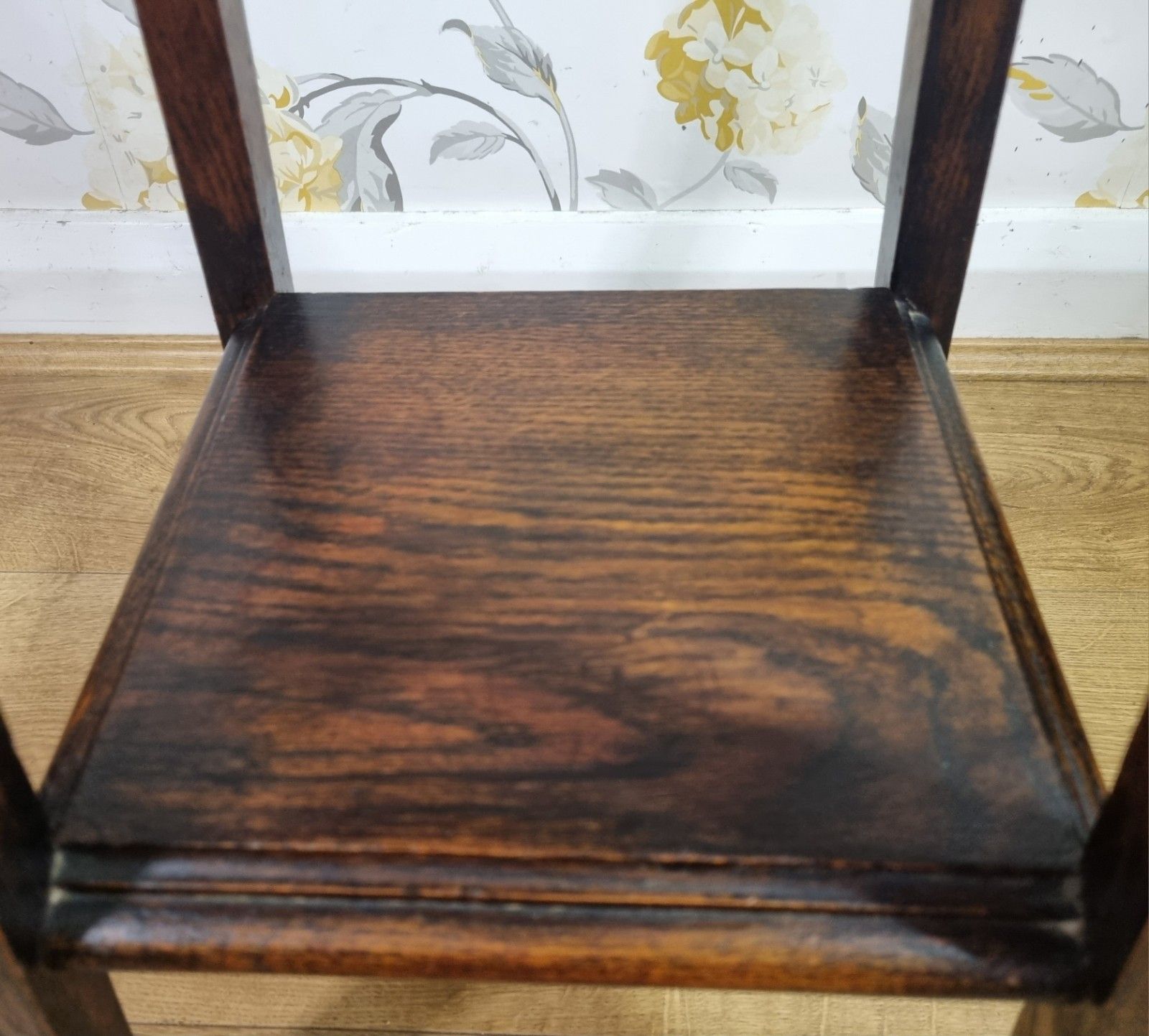 Antique Oak Arts And Crafts Plant Stand Torchere Dark Patina Lamp Side Table photo vintage