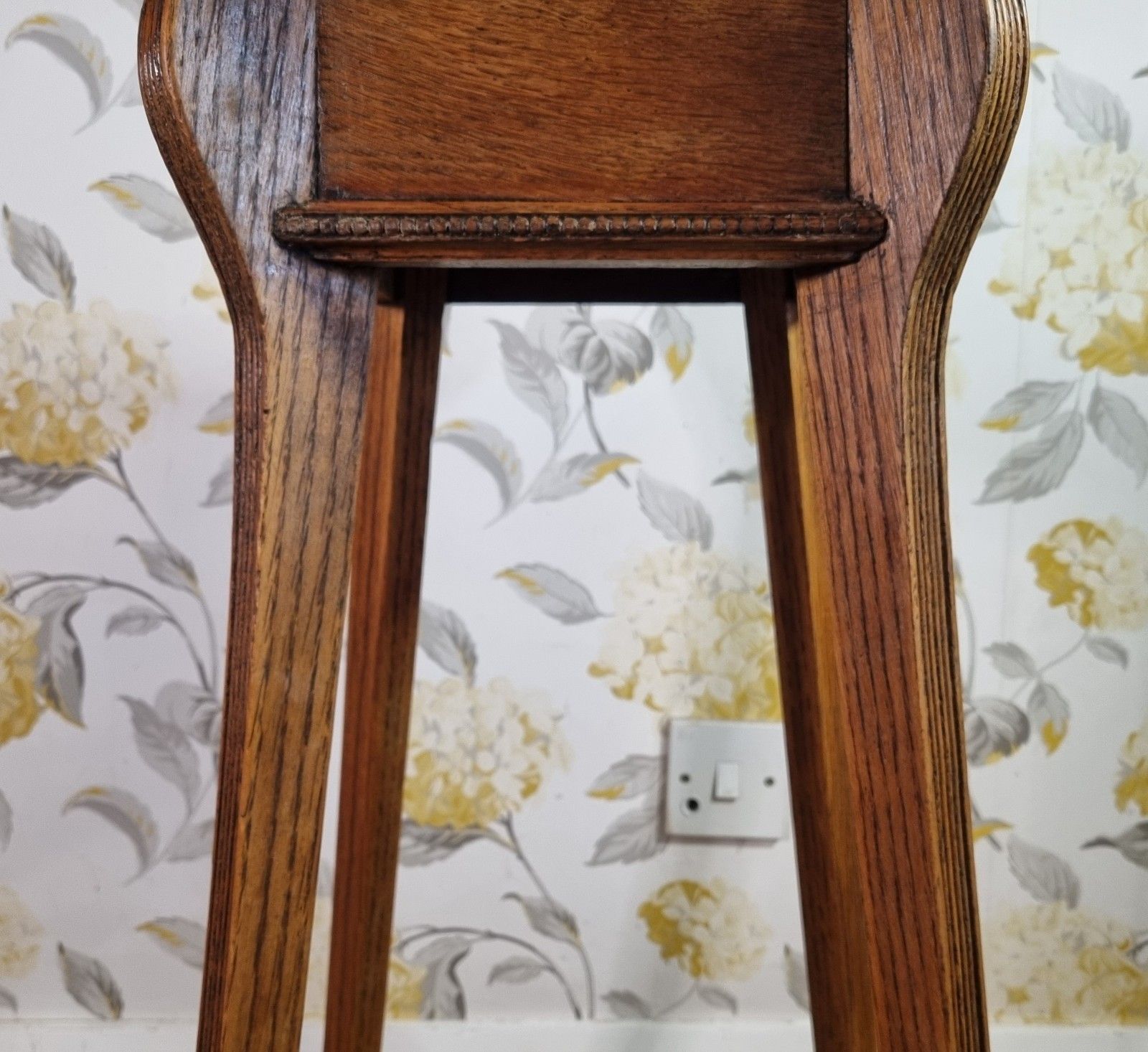 Antique Arts & Crafts Plant Stand Torchere Golden Oak Reeded Legs 74cm Tall photo buy