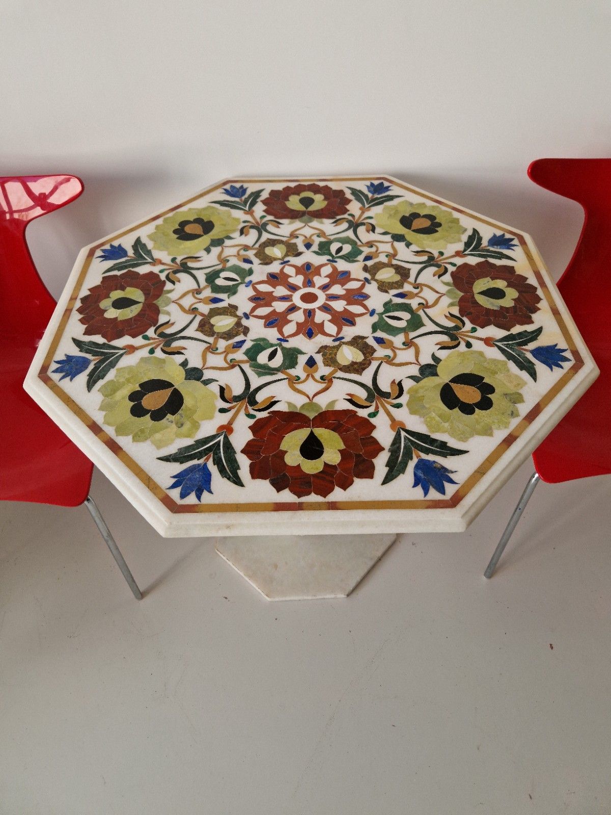 Post Modern Italian Marble Table Pietra Dura With Floral Inlays Interior Design photo buy