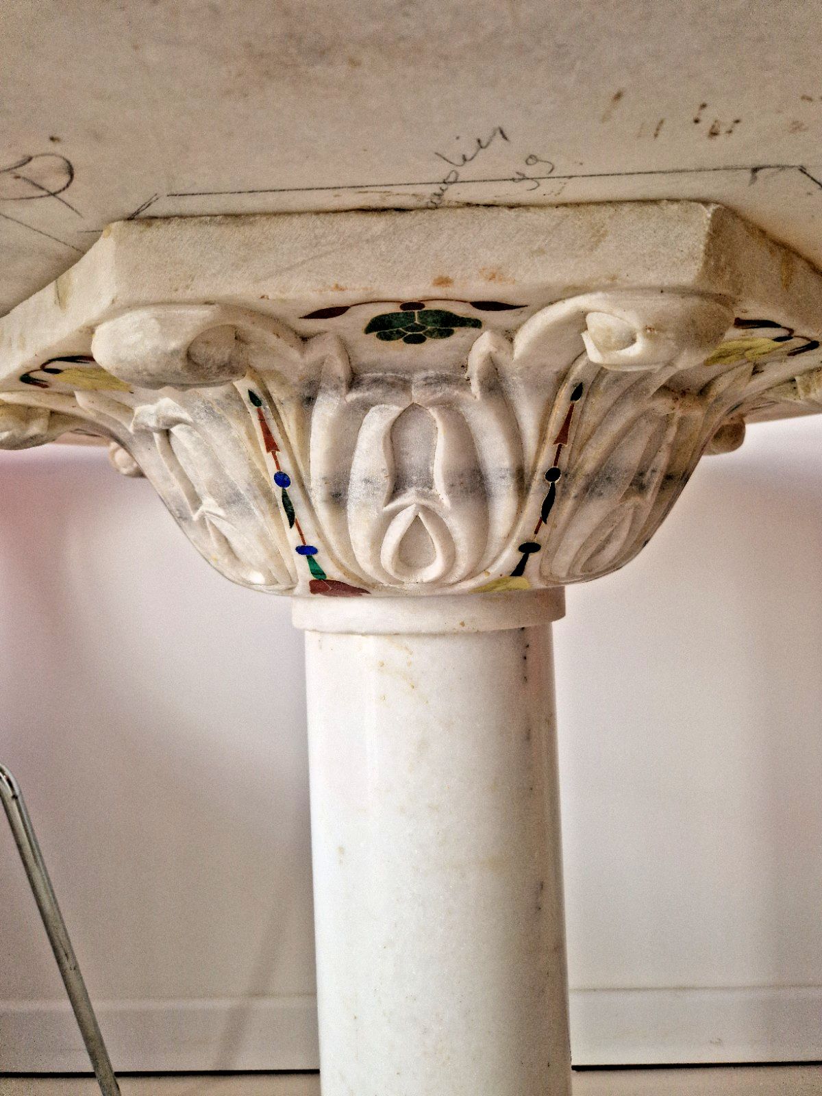 Furniture Post Modern Italian Marble Table Pietra Dura With Floral Inlays Interior Design photo