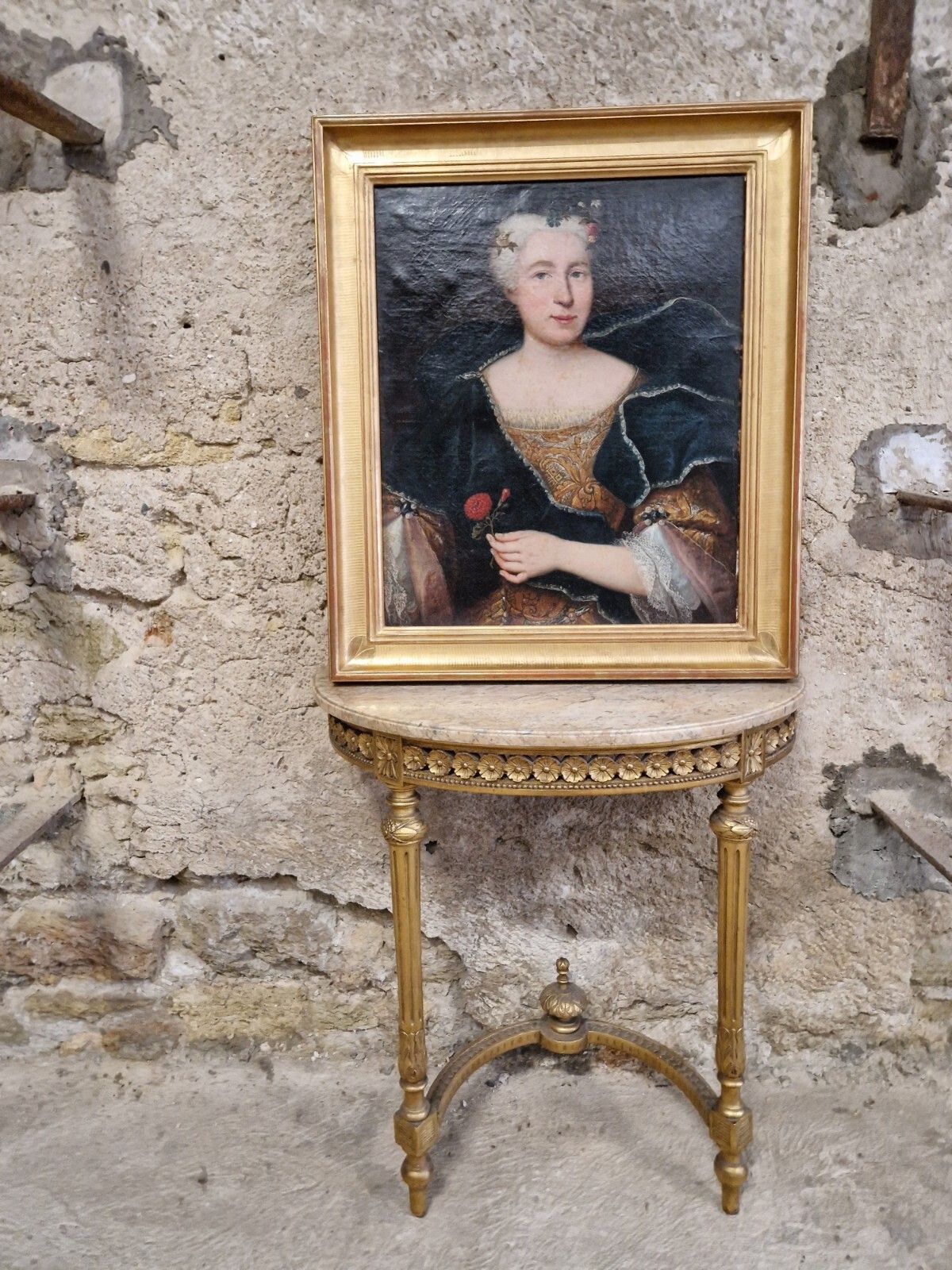 photo buy 19th Century Oil Painting Rare  Double Sided