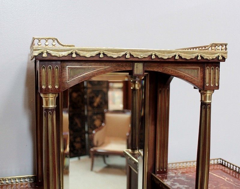 Louis XVI Cylinder Office Mahogany 19th photo vinterior