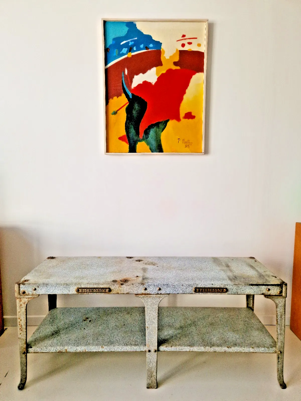 Antique Richmond’s Warrington Industrial Butcher’s Table Kitchen Island Console photo vintage