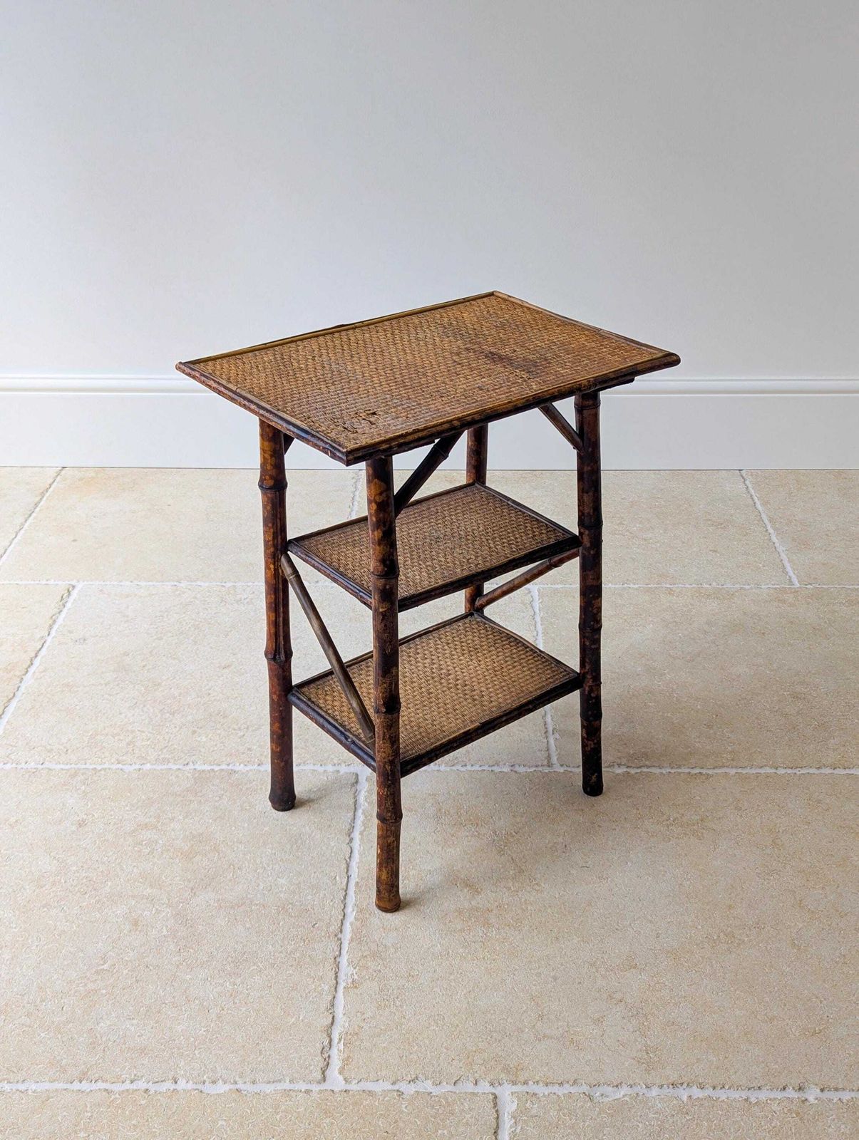 Antique Victorian Bamboo Three Tier Occasional Table C.1890 photo vintage