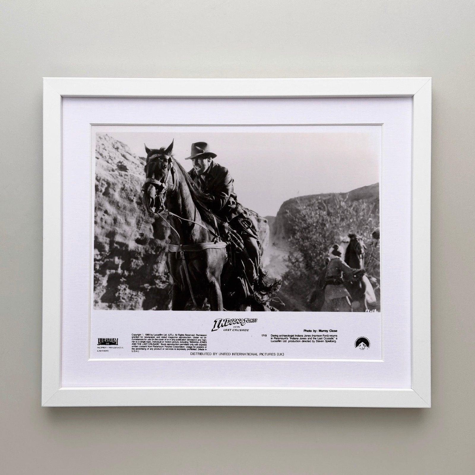 Photo de presse originale encadrée, Indiana Jones and the Last Crusade, 1989 photo for sale