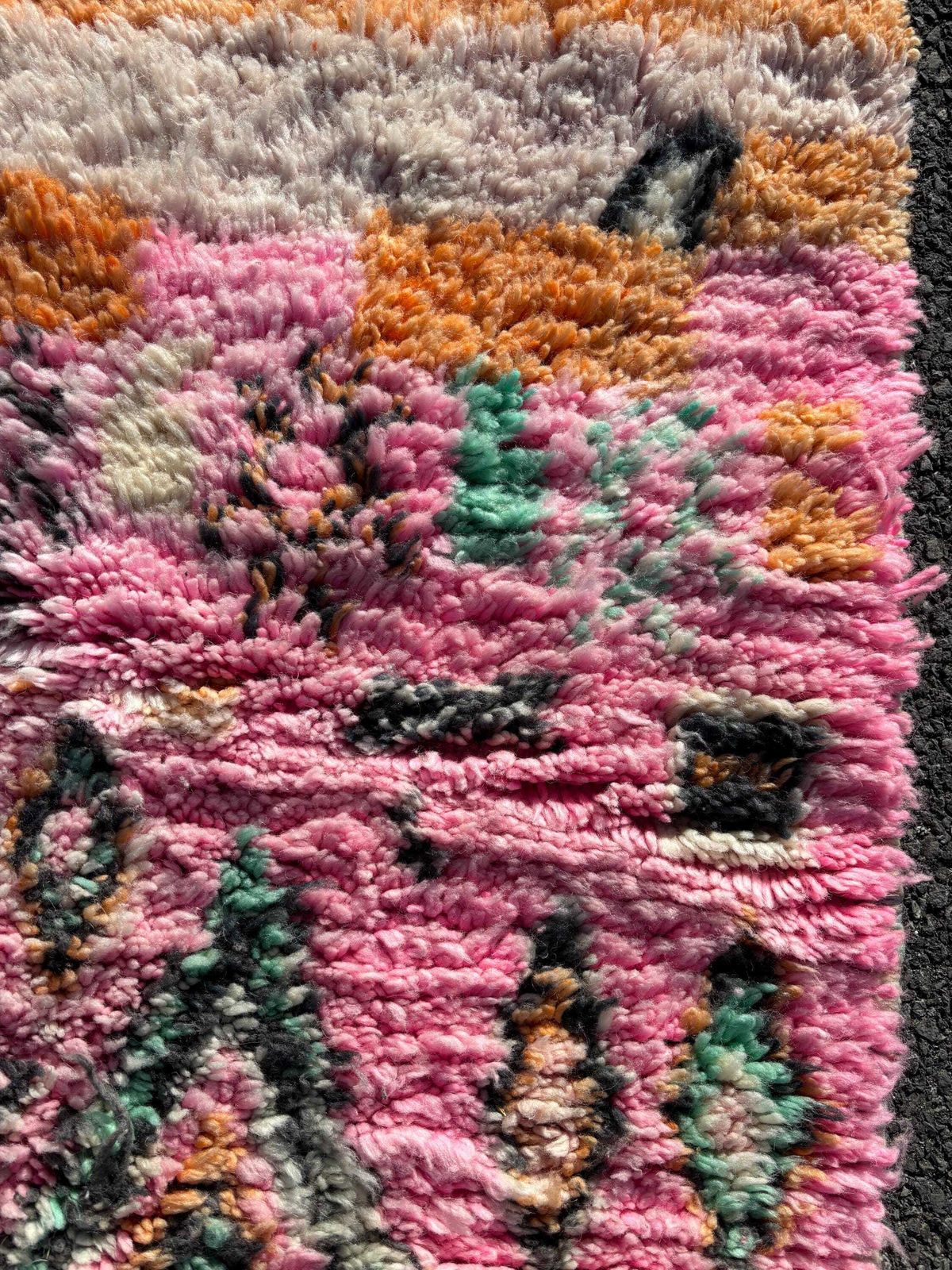 Pink Moroccan Wool Rug 70x170 Cm   Handwoven Boho Area Rug With Geometric Design, Minimalist Home Decor. photo vinterior