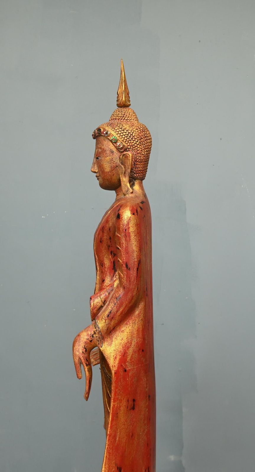1450.0 Carved Standing Burmese Buddha Statue Buddhist Art Mandalay photo