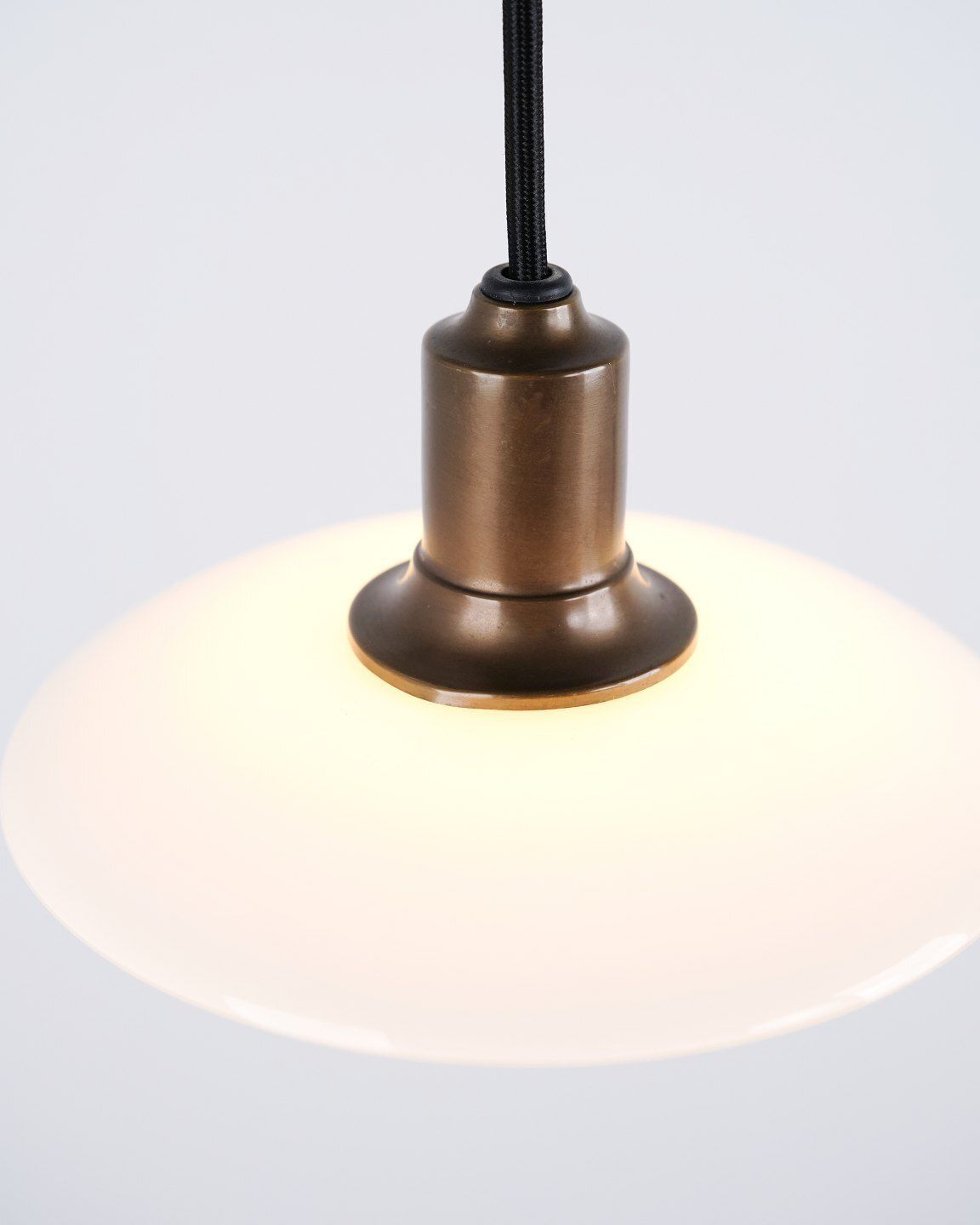 Poul Henningsen Pendant Lamp Model Ph 2/1 In Burnished Brass And Opal Glass For Louis Poulsen photo 1040.0