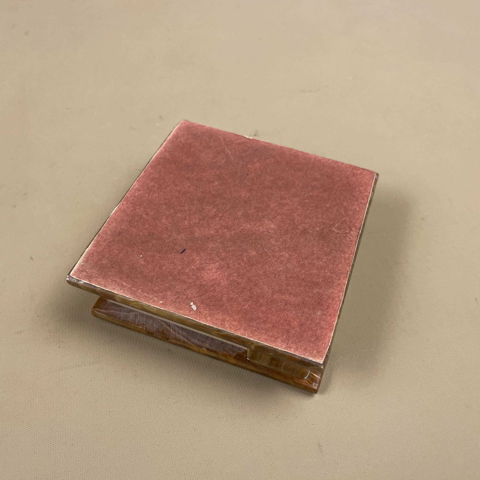 photo for sale Onyx Marble Match Box Holder Vintage Carved Stone 2x Drawer Match Holder Brown Mid Century Desk Table Display