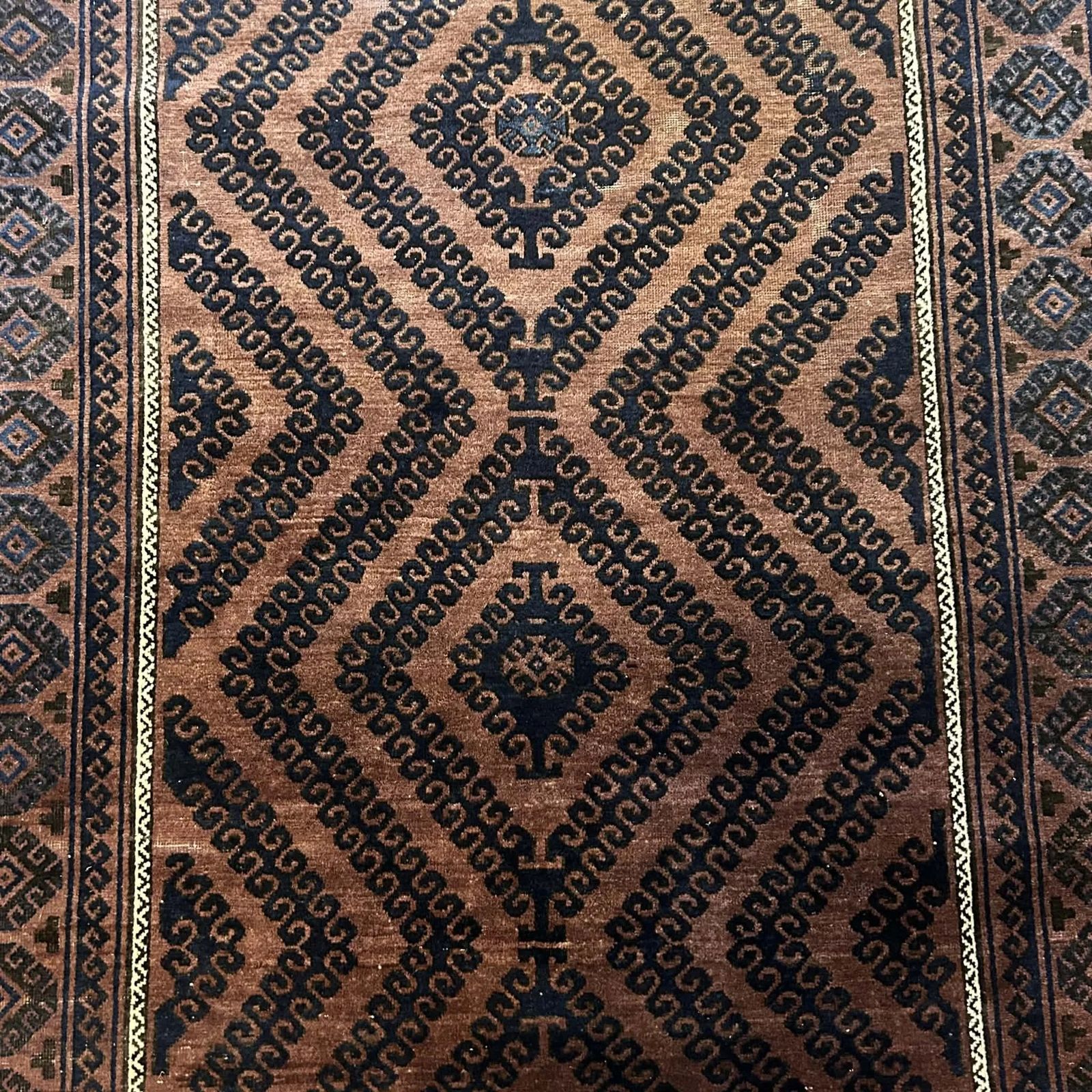 Large Hand Stitched Balouch Indigo Blue Rug photo furniture