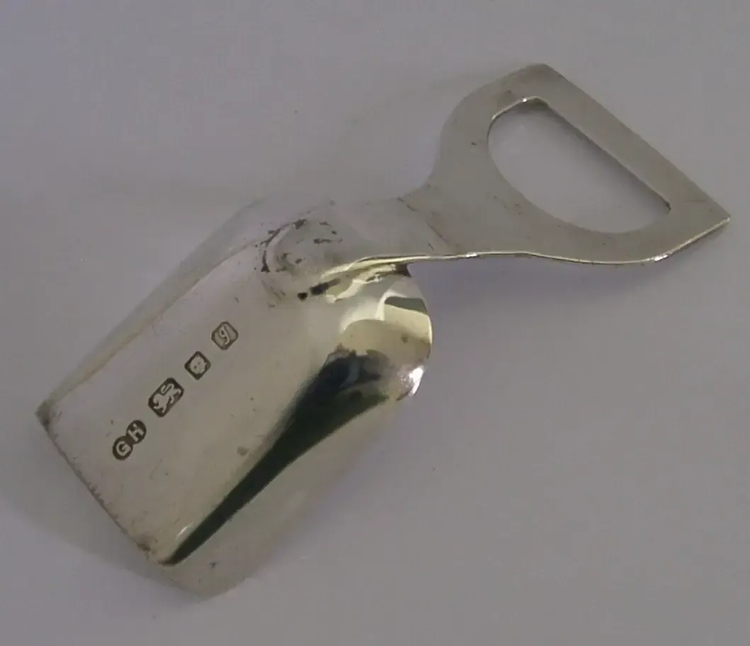 Engelse Mid-Century Modern sterling zilveren schepvormige caddy spoon 1983 photo for sale