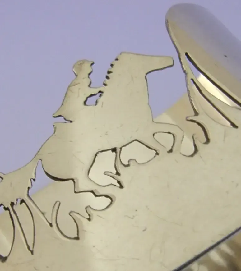 Superb Solid Sterling Silver Horse Riding Racing Napkin Ring 1985 Animal 28g photo Home Decor