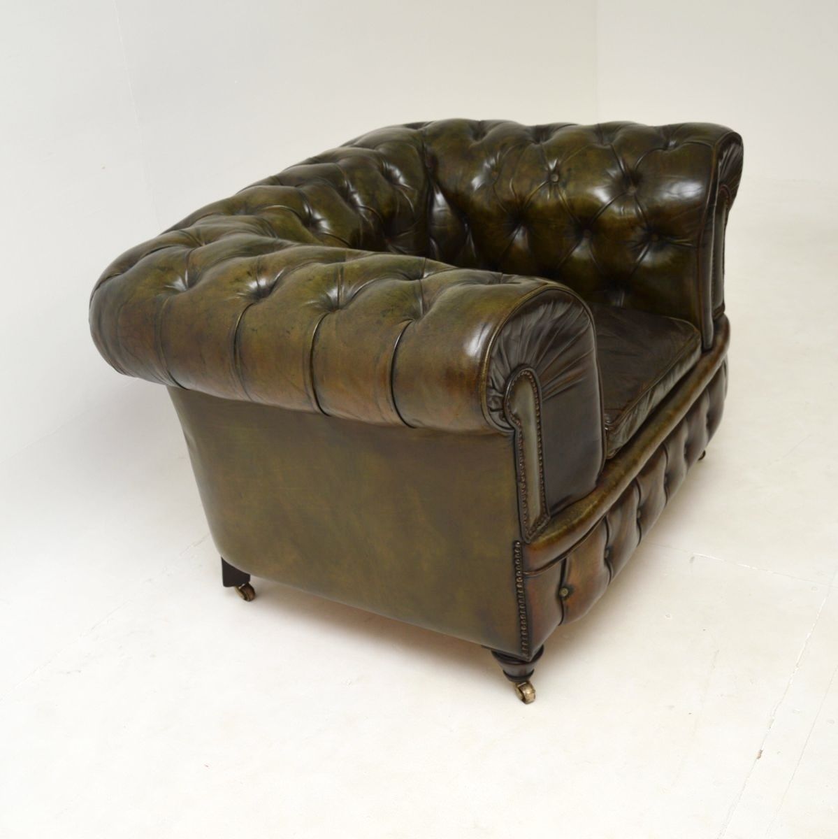 Antique Victorian Leather Chesterfield Armchair photo buy