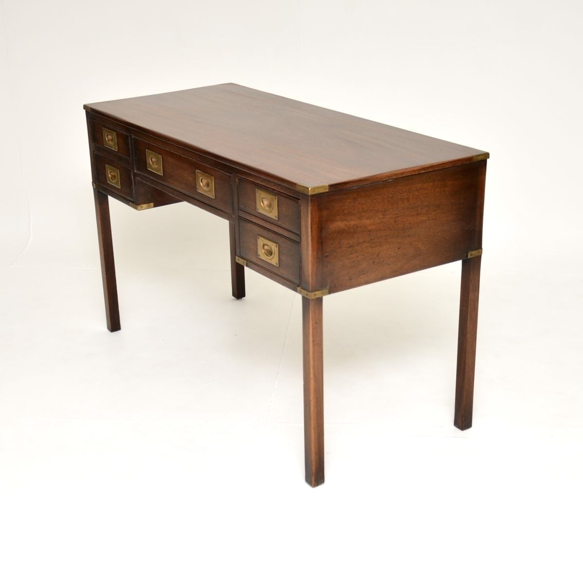 Antique Mahogany Military Campaign Desk / Writing Table photo vintage