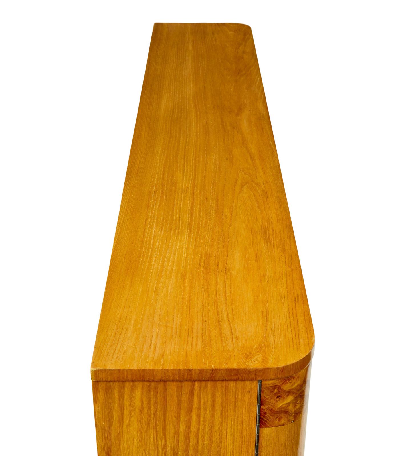 Scandinavian Mid Century Elm And Burr Low Open Bookcase photo vintage