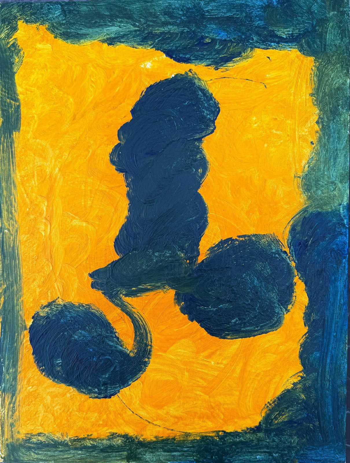 Dios Y Medio Genesis 0 – Mediterranean Abstract Oil Canvas Painting Biomorphic Composition 2026