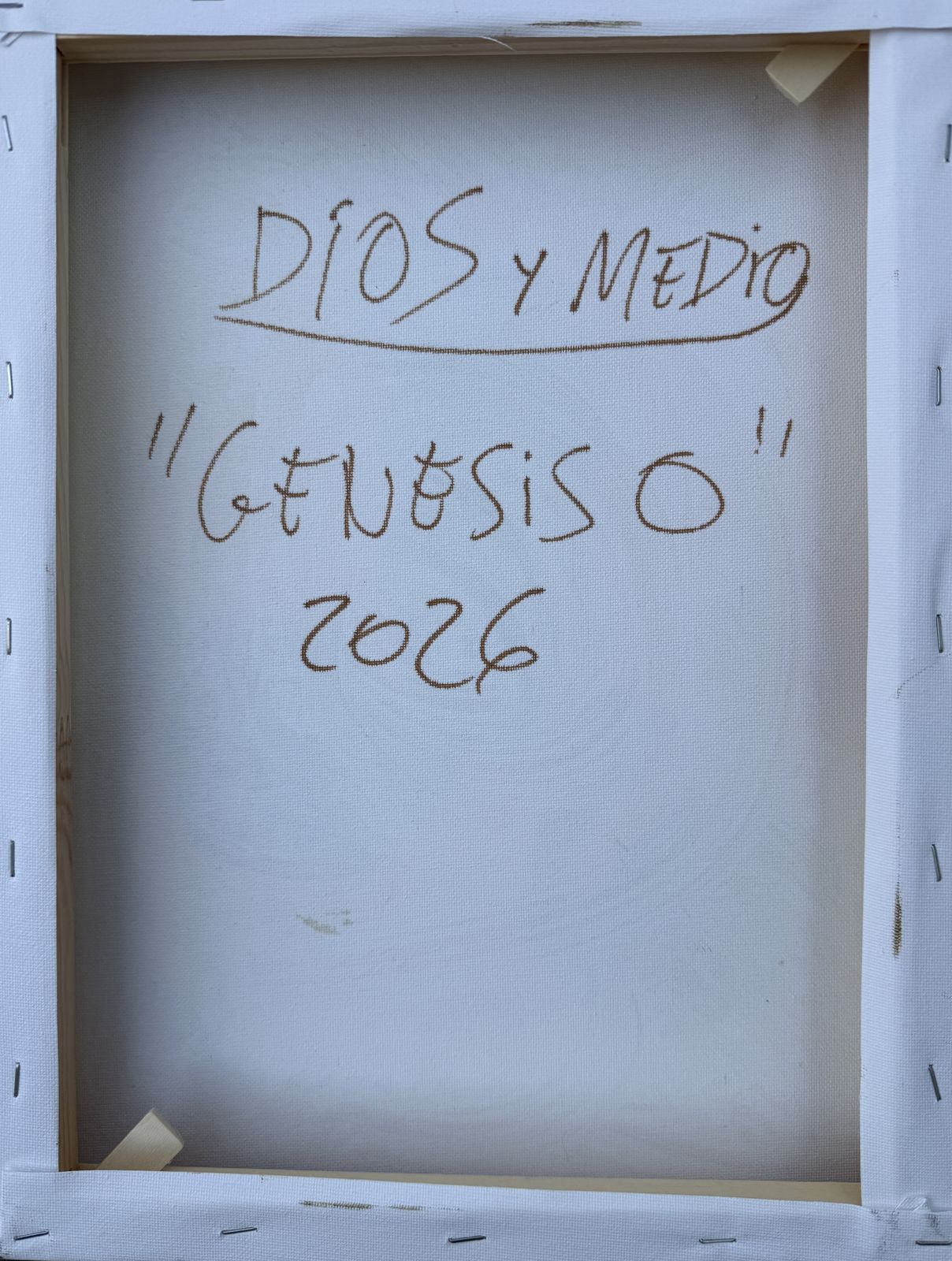 Dios Y Medio Genesis 0 – Mediterranean Abstract Oil Canvas Painting Biomorphic Composition 2026 photo vintage
