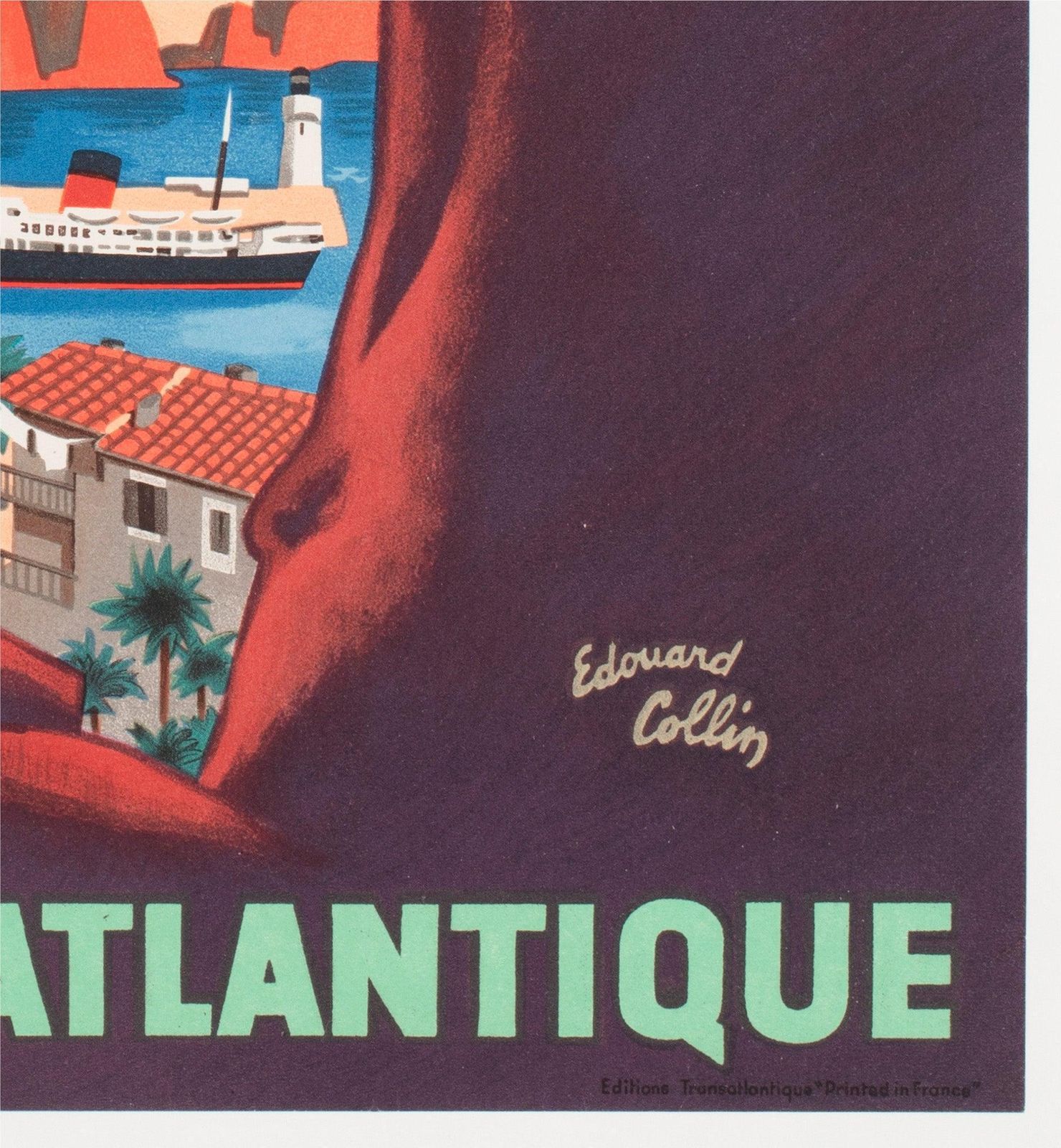 Allez En Corse Cgt C1950s Corsica Small French Travel Poster, Edouard Collin photo vintage