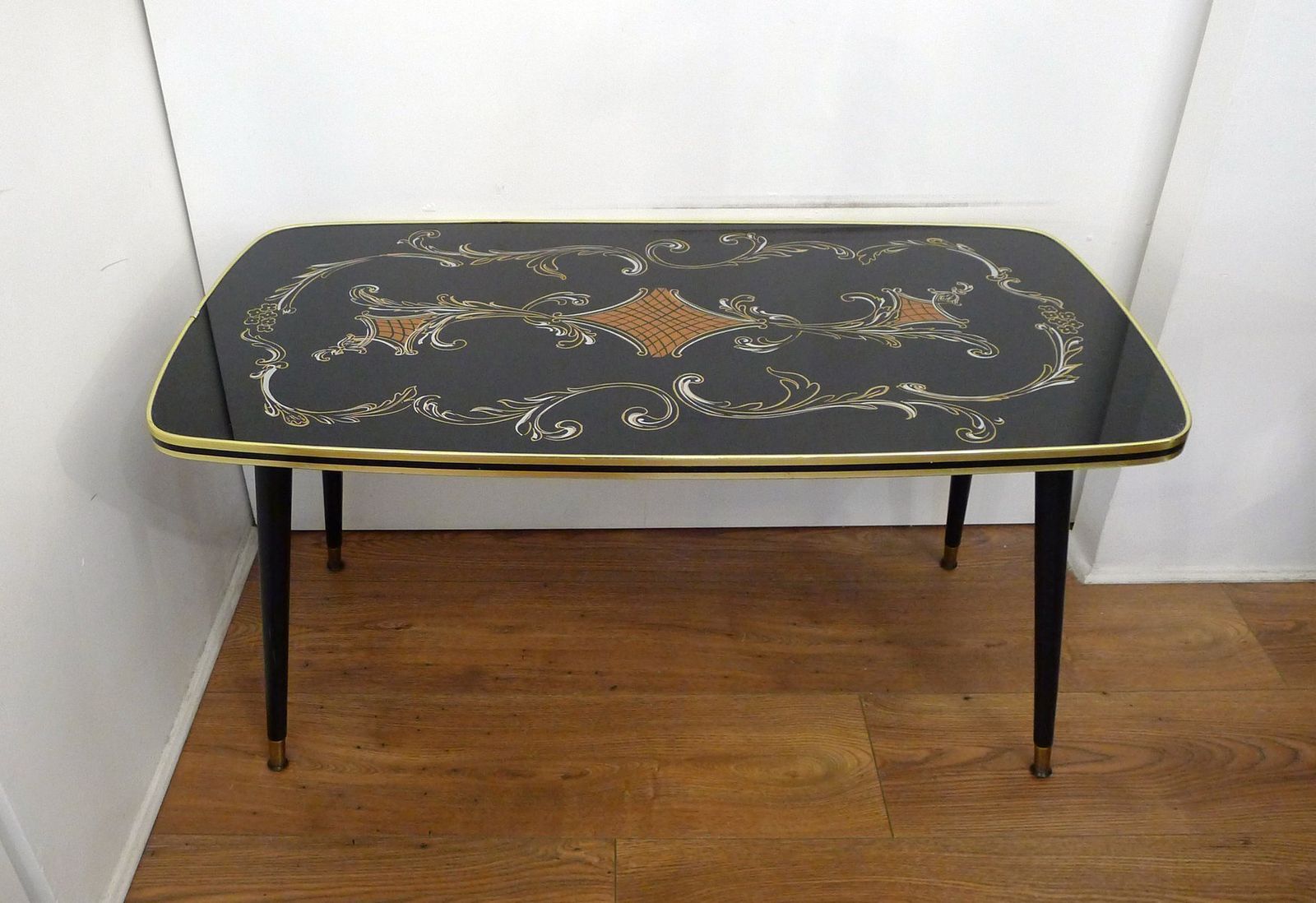 Large Coffee Table With Rococo Decor And Tapered Legs, 1960s