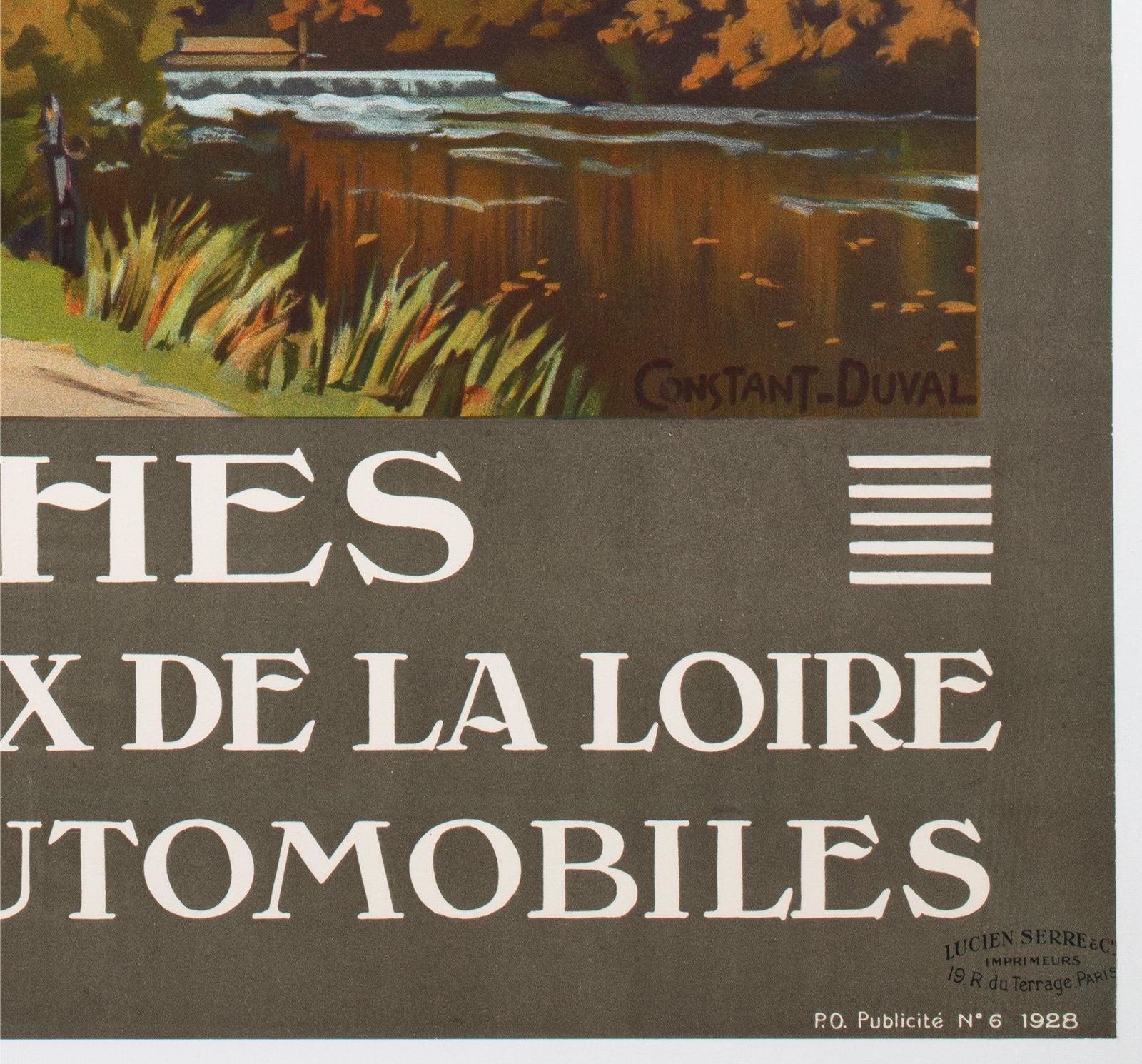 Affiche publicitaire de voyage Loches C1928, Constant Duval photo vintage